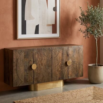 Solid Wood Sideboard golden