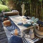 Banc indien en corde tressée et