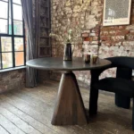 Mesa de comedor redonda de madera de mango - Image 2