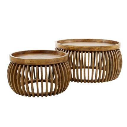 Lot de 2 tables basses rondes en