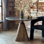 Mesa de comedor redonda de madera de mango - Image 3