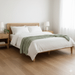 Natural Rattan Cane Wood Bed Frame