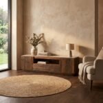 Meuble TV en bois recyclé et plateau