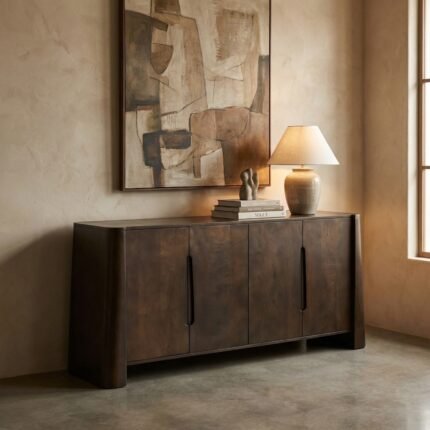 Buffet en bois de manguier foncé Liriel