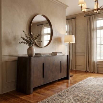 Buffet en bois de manguier foncé Liriel