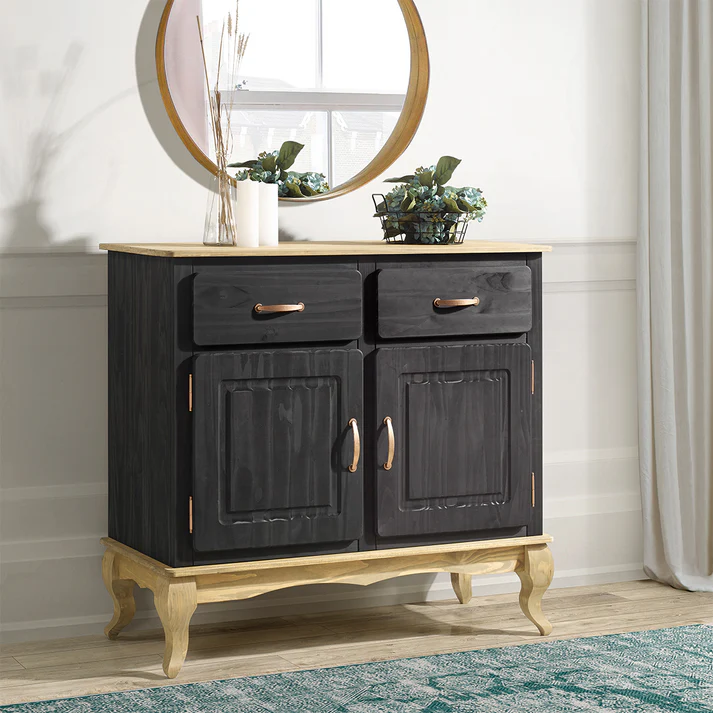 Wood Buffet Sideboard Black 2-Door Wood Buffet Sideboard Black 2-Door