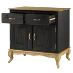 Wood Buffet Sideboard Black 2-Door - Image 7