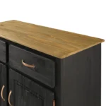 Wood Buffet Sideboard Black 2-Door - Image 2