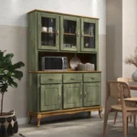 Green Wooden Kitchen Hutch Cabinet - Image 3
