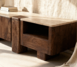 Meuble TV en bois de manguier et travertin Carola - Image 6