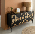 Buffet en bois de manguier et métal noir