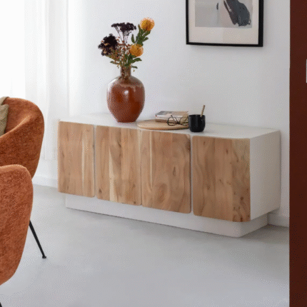 Buffet en bois de manguier blanchi