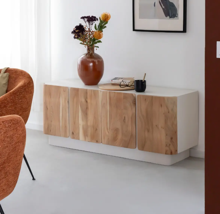 Buffet en bois de manguier blanchi Buffet en bois de manguier blanchi