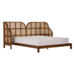 Priti FURNITURE solid wood and rattan bed - Image 2