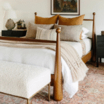 Mid-Century Solid Wood Designer Bed