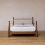 Mid-Century Solid Wood Designer Bed - Image 5