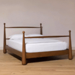 Mid-Century Solid Wood Designer Bed - Image 4