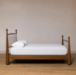Mid-Century Solid Wood Designer Bed - Image 2