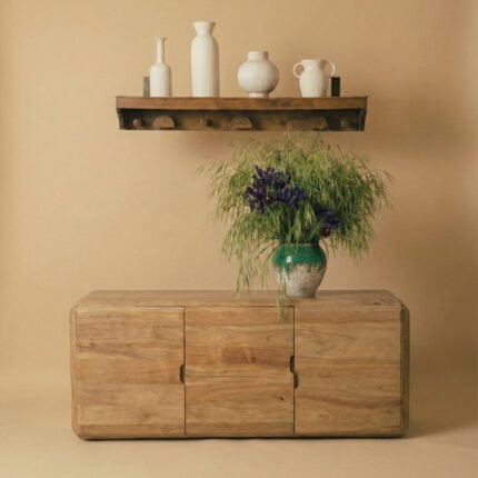 Aparador Bas à 3 Portes en Bois d’Acacia Lucil