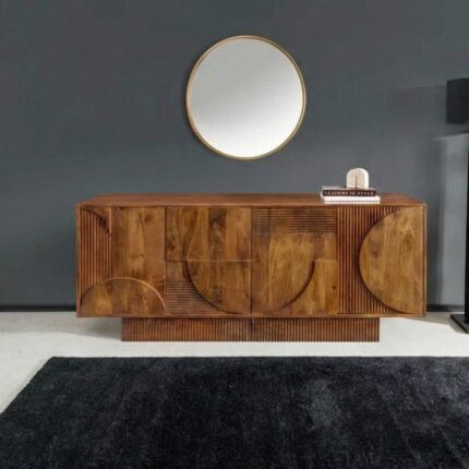 Buffet 170 cm end Maguire Marron Sculpt – Design Moderne & Grand Rangement