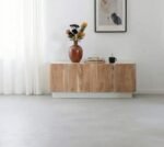 Buffet en bois de manguier blanchi et acacia naturel