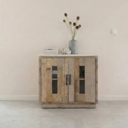 Buffet en marbre et bois de manguier