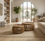 Lot de 2 tables basses rondes en