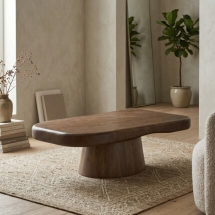 Mesa de Centro de Madera de Mango Maciza