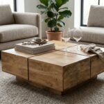 Table basse carrée en manguier - Image 4