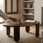 Table basse ovale en manguier massif - Image 4