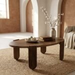 Table basse ovale en manguier massif