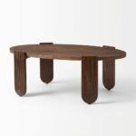 Table basse ovale en manguier massif - Image 3