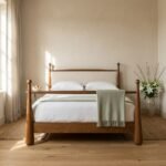 Mid-Century Solid Wood Designer Bed