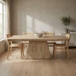 Mesa de comedor rectangular de madera maciza