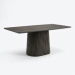 Table de Séjour 200 cm en Manguier Marron – Plateau Bateau & Pied Sculpté