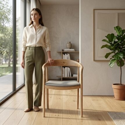 Chaise en acacia massif et