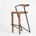 Chaise de bar en acacia massif