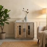 Buffet en marbre et bois de manguier
