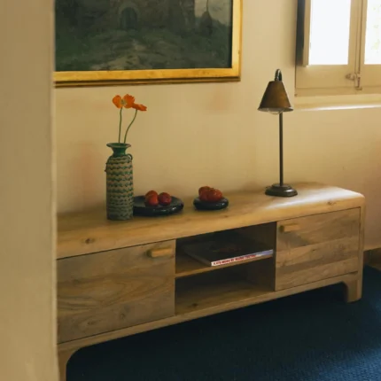 Meuble TV 2 portes en bois de