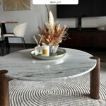 Table basse ronde en marbre et - Image 3