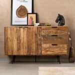 Buffet en bois recyclé vintage - Image 6
