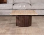 Table basse en travertin et manguier - Image 5