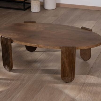Table basse ovale en manguier
