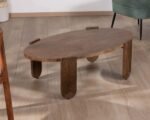 Table basse ovale en manguier massif - Image 10