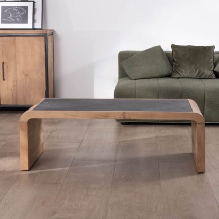 Table basse en acacia massif avec