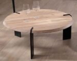 Table basse ronde en acacia - Image 2
