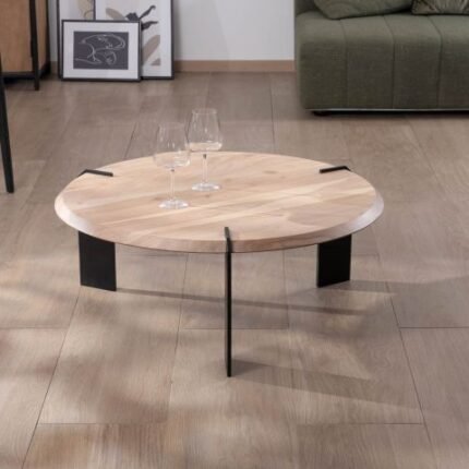 Table basse ronde en acacia