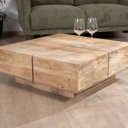 Table basse carrée en manguier