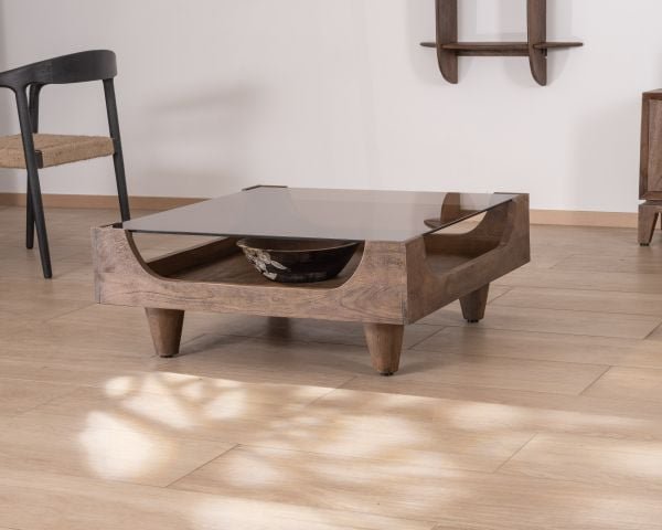 Table basse carrée en manguier Table basse carrée en manguier