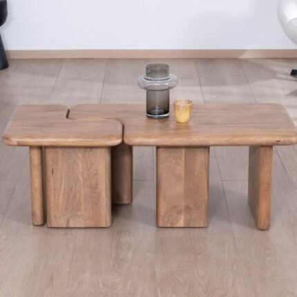 Table basse double plateaux en